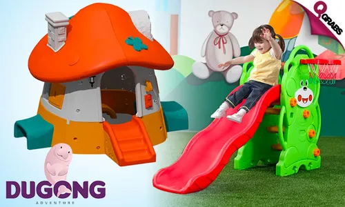 Fun Slide & Playhouses for Kids!